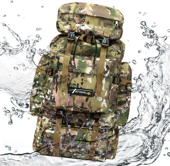 Green Camouflage Waterproof Large Capacity Outdoor 70 * 35 * 16 Cm Backpack Hunt Kiking