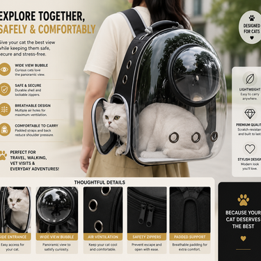 Transparent Cat Carrying Bags Space Breathable Pet Backpack Portable Puppy Dog Backpack Transport Carrier Space Capsule Bag Pets
