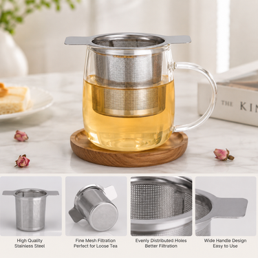 1 Pcs Stainless Steel Reusable Mesh Tea Infuser Strainer Leaf Filter Sieve Cup Parts