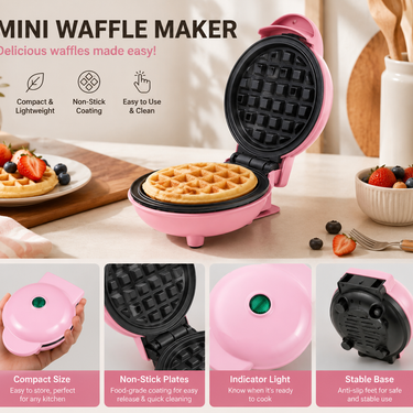 Mini Waffle Machine Home Bread Maker Pancake Maker Baking Cake Sandwich Breakfast Machine