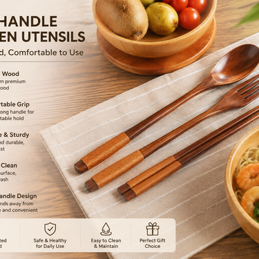 Long Handle Couple Spoon Chopsticks Portable Tableware