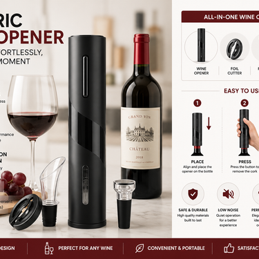 Electric Wine Opener Automatic Corkscrew Wine Openers for Beer Battery Bottle Opener Foil Cutter Kitchen Bar Can Opener
