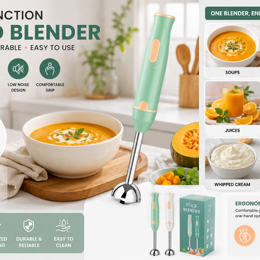 Handheld Blender Electric Food Vegetable Grinder Stick Mixer for Meat Smoothies Sauces Baby Food Soups