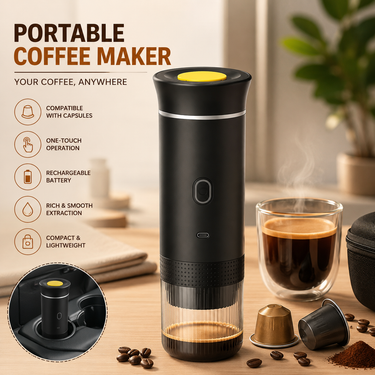 Elektrische Kaffeemühle Reisekaffeemühle Handlich 3-in-1 Espresso Tragbare Kaffeemaschine Café Tragbare Kapselkaffeemaschine Küchenhelfer