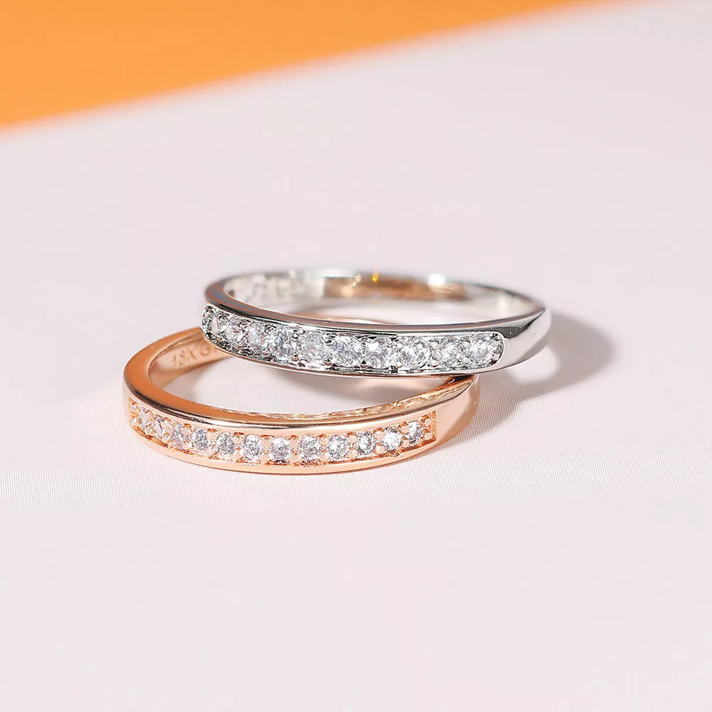 Wedding Ring For Women Lover Classic Micro-inserts Cubic Zirconia Wedding Engagement Ring Rose Gold Color Jewelry R062