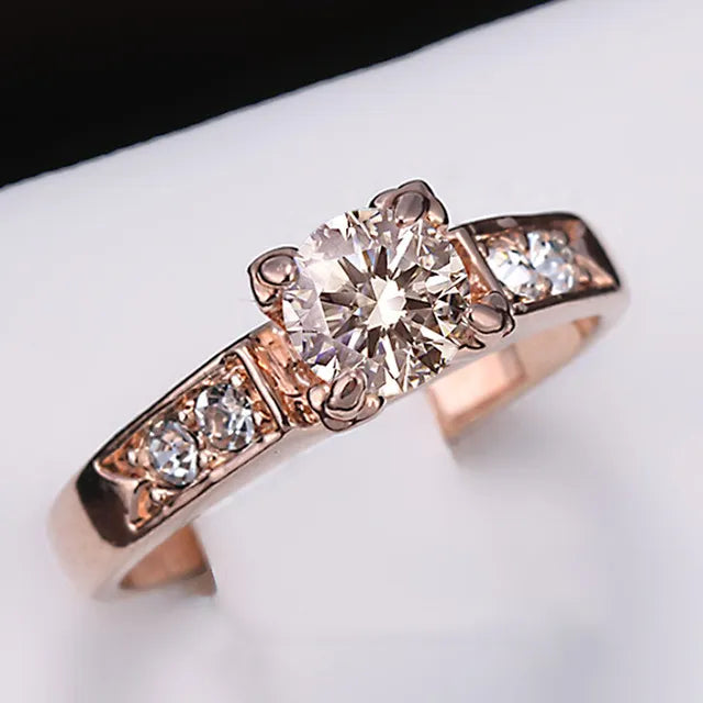 Wedding Ring For Women Classical 6mm Prong Setting Cubic Zirconia Engagement Fashion Jewelry Brithday Gift R051 R052