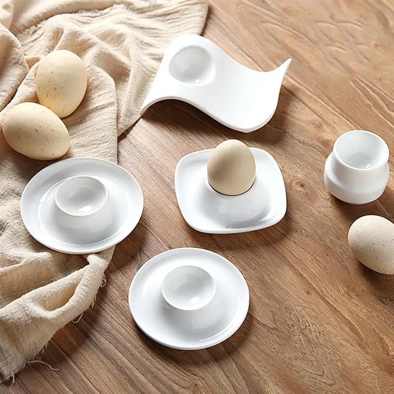 Egg Ceramic Stand Holders Porcelain Stands Racks Display Holder Poachers Container Cup Eggs Boiled Serving Tray Platter Cups