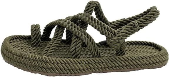 Khaki Neolit Sole Women's Rope Slippers - Propilal Outer & Inner Material, Backstrap Closure for Comfortable and Stylish Wear