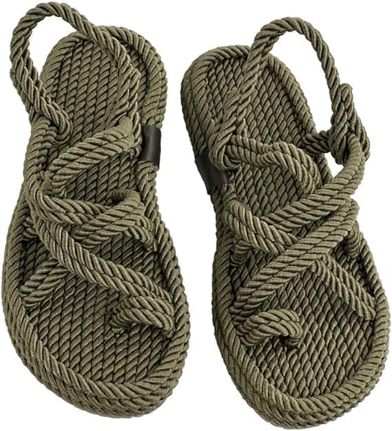 Khaki Neolit Sole Women's Rope Slippers - Propilal Outer & Inner Material, Backstrap Closure for Comfortable and Stylish Wear