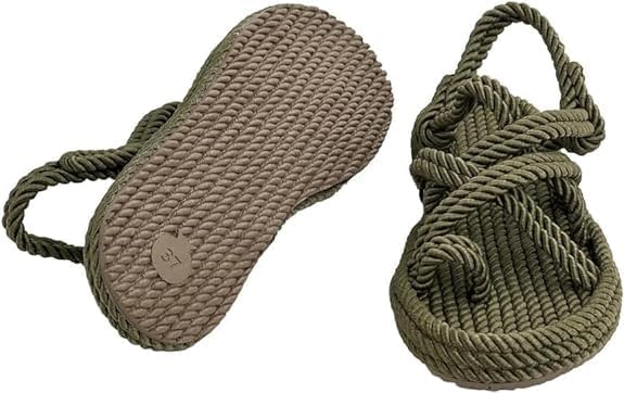 Khaki Neolit Sole Women's Rope Slippers - Propilal Outer & Inner Material, Backstrap Closure for Comfortable and Stylish Wear