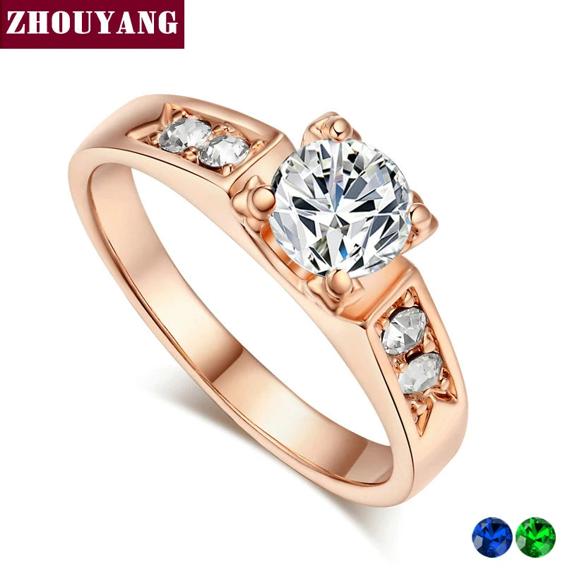 Wedding Ring For Women Classical 6mm Prong Setting Cubic Zirconia Engagement Fashion Jewelry Brithday Gift R051 R052