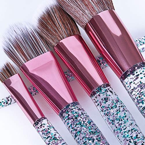 10pcs Cosmetic Crystal Transparent Cosmetic Tools Vegan Crystal Handle Makeup Brushes Set