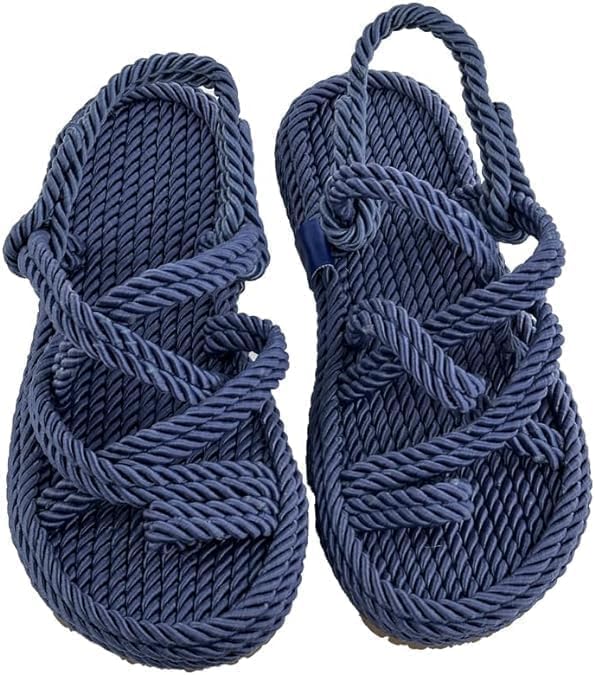 Blue Neolit Sole Women's Rope Slippers - Propilal Outer & Inner Material, Backstrap Closure for Comfortable and Stylish Wear