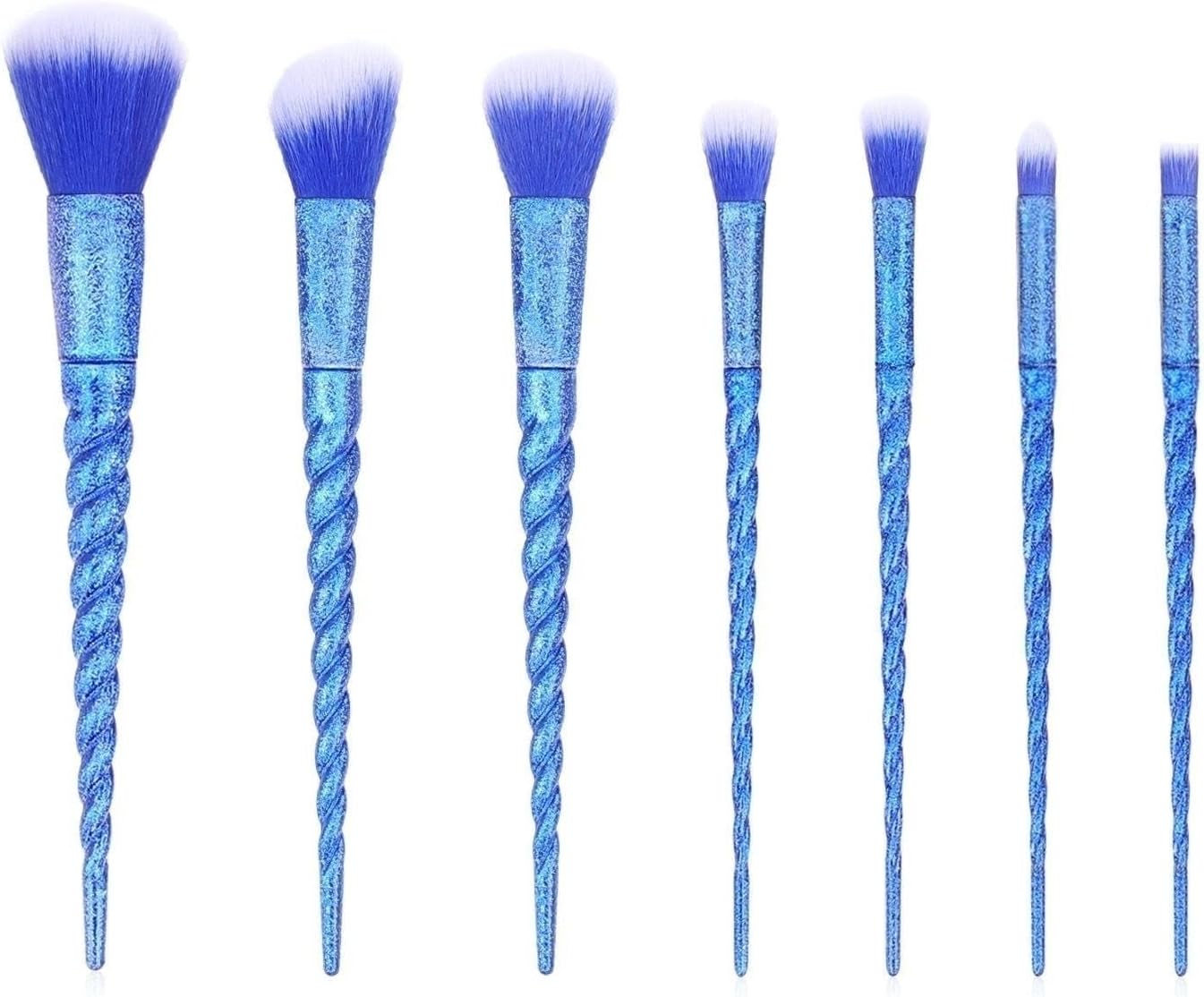 7 pcs Blue Makeup Brushes Portable Professional Private Label Makeup Brush Set