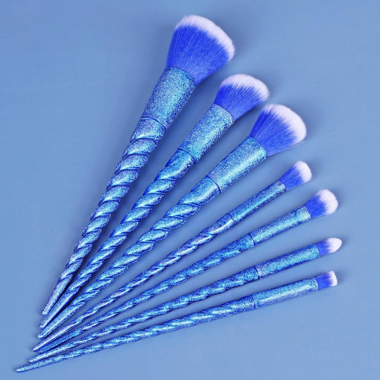 7 pcs Blue Makeup Brushes Portable Professional Private Label Makeup Brush Set