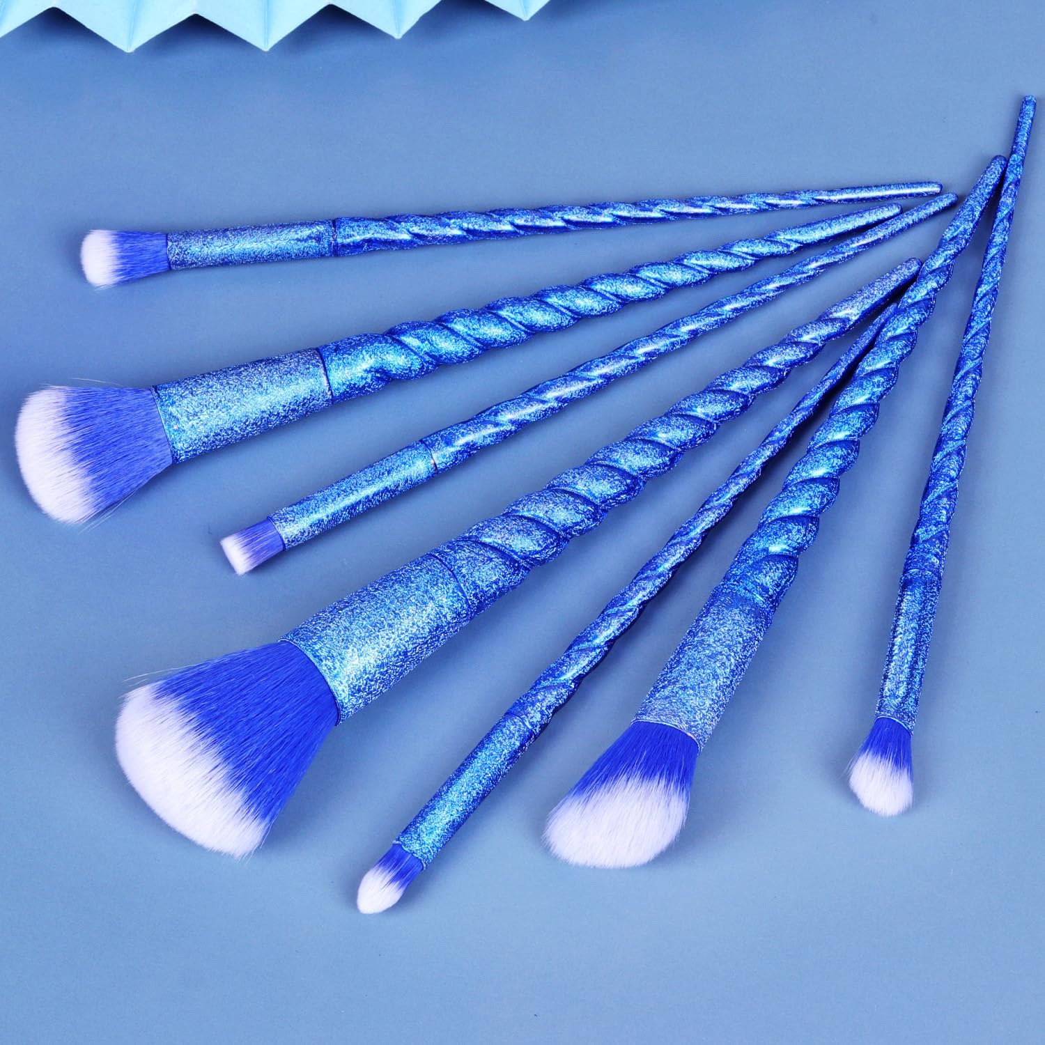 7 pcs Blue Makeup Brushes Portable Professional Private Label Makeup Brush Set