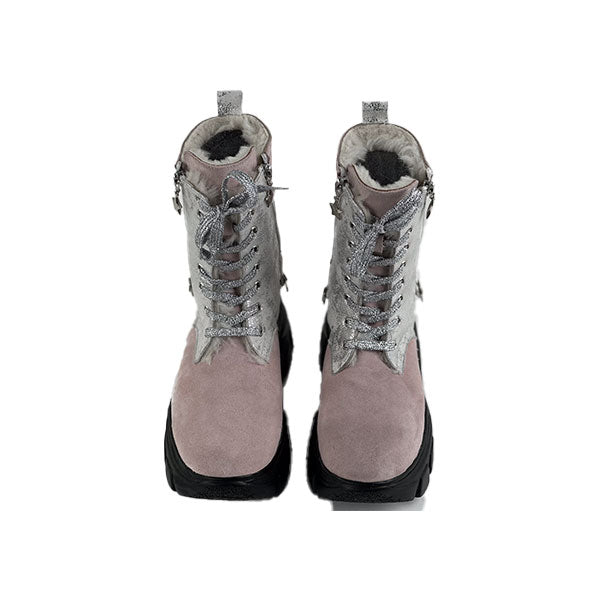 Silver-Fuchsia Crocodile Genuine Leather Women's Boots/Sandals - Elevate Your Style with a Unique Blend of Fashion and Originality- Authentic Crocodile Leather, Combining Elegance and Style for a Distinct and Fashionable Look