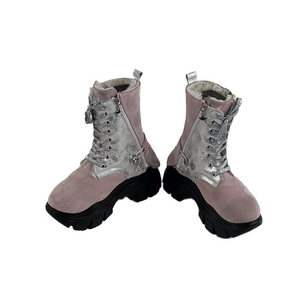 Silver-Fuchsia Crocodile Genuine Leather Women's Boots/Sandals - Elevate Your Style with a Unique Blend of Fashion and Originality- Authentic Crocodile Leather, Combining Elegance and Style for a Distinct and Fashionable Look