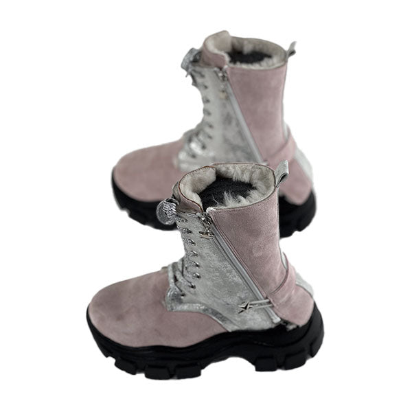 Silver-Fuchsia Crocodile Genuine Leather Women's Boots/Sandals - Elevate Your Style with a Unique Blend of Fashion and Originality- Authentic Crocodile Leather, Combining Elegance and Style for a Distinct and Fashionable Look