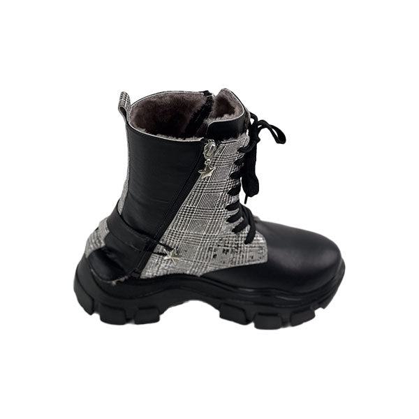 Black Plaid Leather Boots Genuine Leather Crocodile Women's Boots/Sandals-Experience Exclusive Design in Vibrant Black Plaid Tones - Elevate Your Style with a Unique Blend of Fashion and Originality