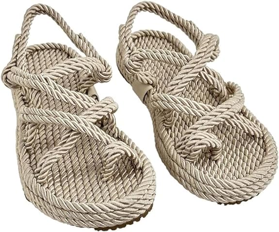 Skin Neolit Sole Women's Rope Slippers - Propilal Outer & Inner Material, Backstrap Closure for Comfortable and Stylish Wear