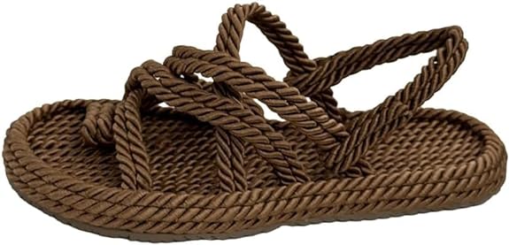 Tan Neolit Sole Women's Rope Slippers - Propilal Outer & Inner Material, Backstrap Closure for Comfortable and Stylish Wear