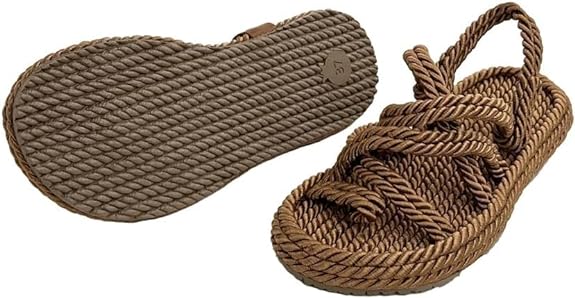 Tan Neolit Sole Women's Rope Slippers - Propilal Outer & Inner Material, Backstrap Closure for Comfortable and Stylish Wear