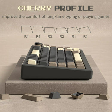 138 Keys Retro Brown Gray PBT Keycap Double Shot Cherry Profile Key Caps for Cherry MX Switches Mechanical Gamer Keyboard