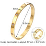 Luxury Bijoux Pulseira Feminina Bangle Ring Set Stainless Steel Jewelry Fit Lover Female Crystal Bracelets Rings Fashion Women