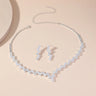 Luxury Geometric Zircon Necklace Earrings Women Crystal Earrings for Wedding Bride Jewelry Sets Accessories